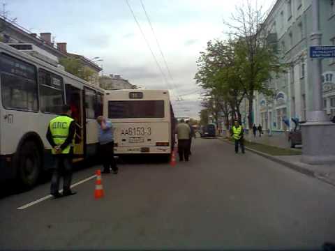 Гомель ДТП Тролейбус+Автобус 08.05.2011